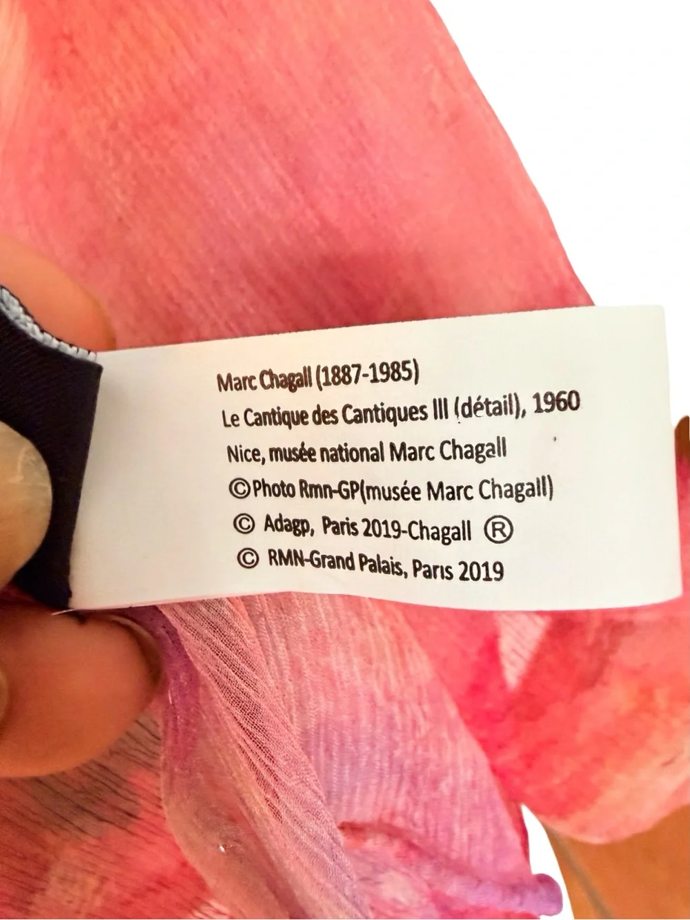Marc Chagall Silk Scarf Song of Songs RMN Musée National Nice 13x60